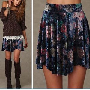 Free People Floral Velvet Echoes Skirt